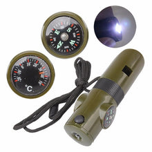 Load image into Gallery viewer, Multi-function Seven-in-one Whistle Survival Compass
