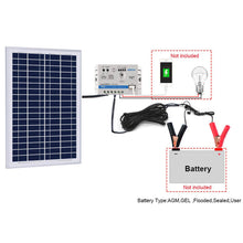 Load image into Gallery viewer, ACOPower 25W Off-grid Solar Kits, 5A charge controller with SAE
