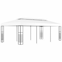 Load image into Gallery viewer, Garden Gazebo Powder-Coated Steel 118.1&quot;x157.4&quot;x106.2&quot; White
