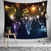 Load image into Gallery viewer, World Map Tapestry, Lighting 3D World Map, Kid Room Tapestry, Map Art,
