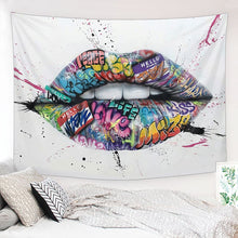 Load image into Gallery viewer, Sexy Glossy Lips Tapestry, Lips Bitting Wall Hanging, Living Room
