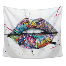 Load image into Gallery viewer, Sexy Glossy Lips Tapestry, Lips Bitting Wall Hanging, Living Room
