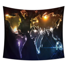 Load image into Gallery viewer, World Map Tapestry, Lighting 3D World Map, Kid Room Tapestry, Map Art,
