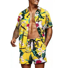 Load image into Gallery viewer, Floral Hawaiian  two piece men beach shorts set - Sexikinis Swim
