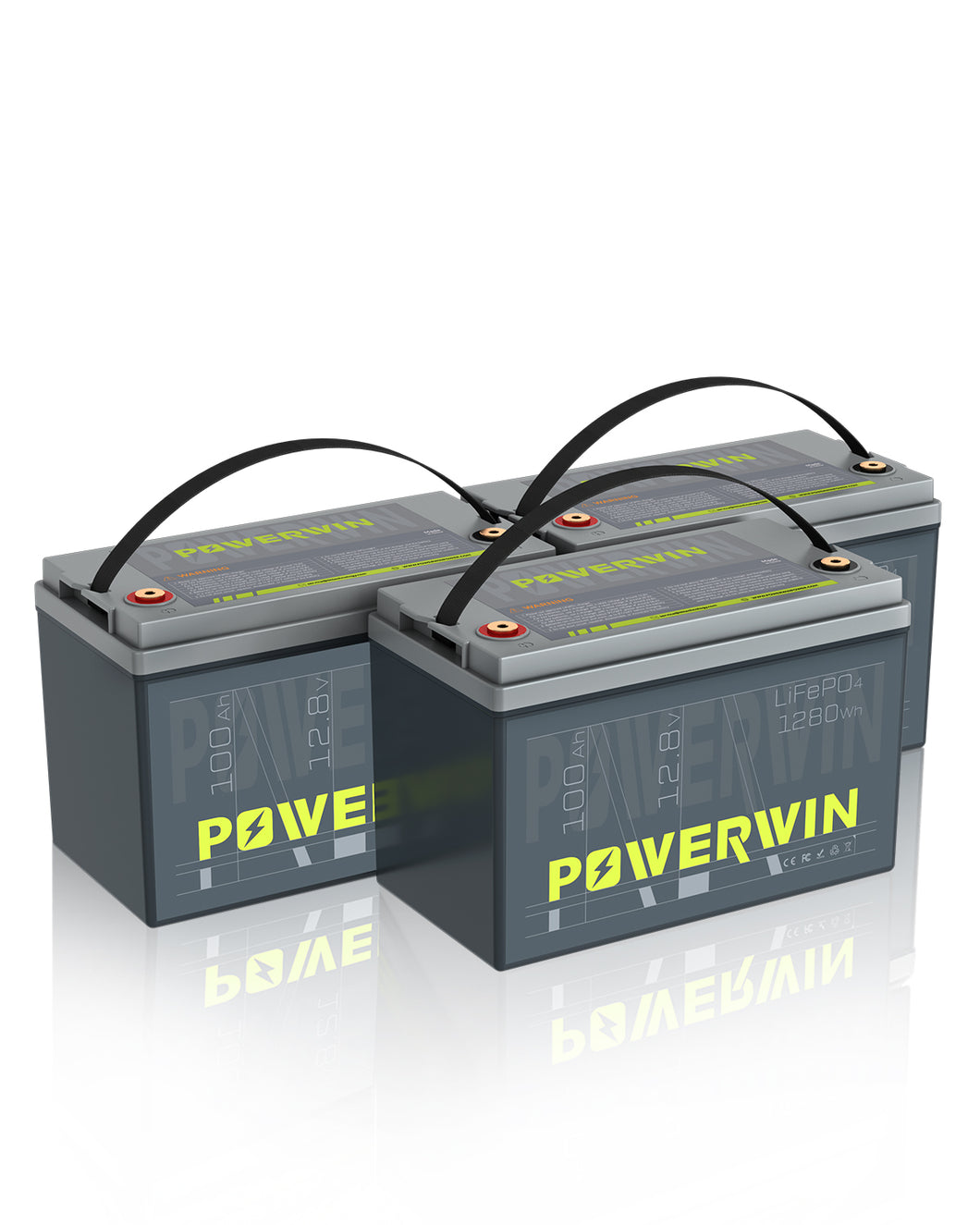 US POWERWIN BT100×3 LiFePO4 3 pack Batterries 3840Wh 12.8V 100Ah