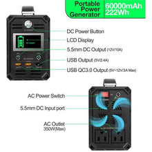 Load image into Gallery viewer, FlashFish 300W Solar Generator 60000mAh Portable Power Station
