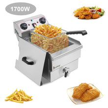 Load image into Gallery viewer, 1.7KW 12.5QT/11.8L Stainless Steel Faucet Single Tank Deep Fryer
