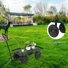 Load image into Gallery viewer, Garden Iron Wood Four Wheel Square Garden Wagon
