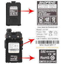 Load image into Gallery viewer, 6pcs BAOFENG 1.5&quot; LCD 136~174MHz / 400~520MHz Dual Band Walkie Talkie
