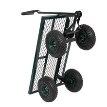 Load image into Gallery viewer, Garden Iron Wood Four Wheel Square Garden Wagon
