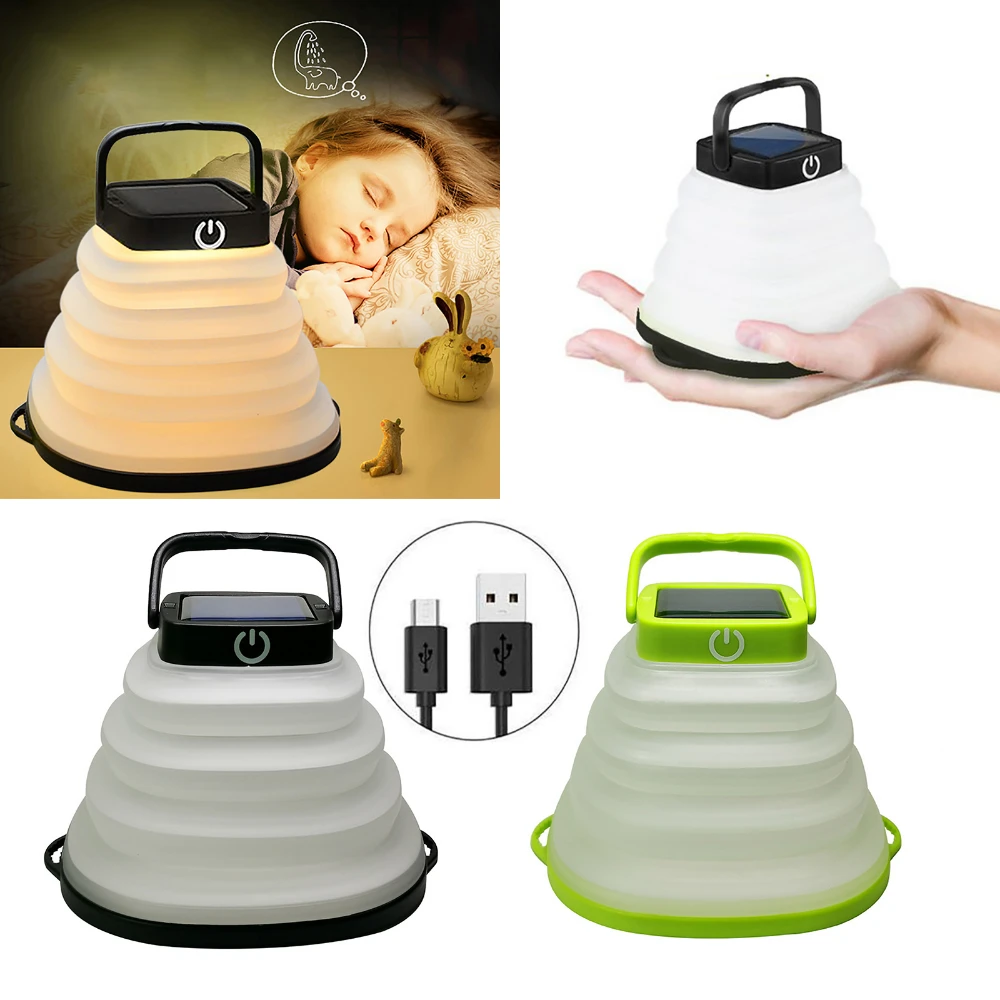 Portable Led Solar Light Collapsible Camping Lantern