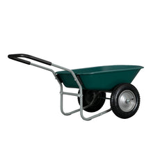 Load image into Gallery viewer, Garden Iron Wood Double Wheel Garden Cart
