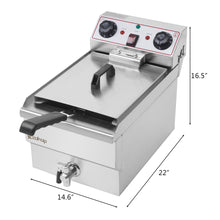 Load image into Gallery viewer, 1.7KW 12.5QT/11.8L Stainless Steel Faucet Single Tank Deep Fryer
