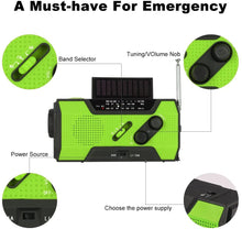 Load image into Gallery viewer, Emergency Hand Crank Radio Solar Radio Power Bank
