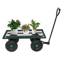 Load image into Gallery viewer, Garden Iron Wood Four Wheel Square Garden Wagon
