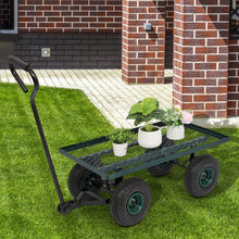 Load image into Gallery viewer, Garden Iron Wood Four Wheel Square Garden Wagon
