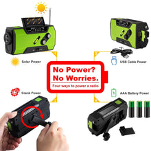 Load image into Gallery viewer, Emergency Hand Crank Radio Solar Radio Power Bank
