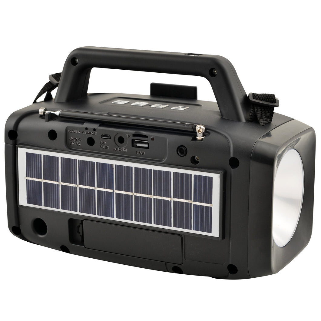 Solar Power Speaker with FM Radio & LED Flashlight (SC-1074ER)